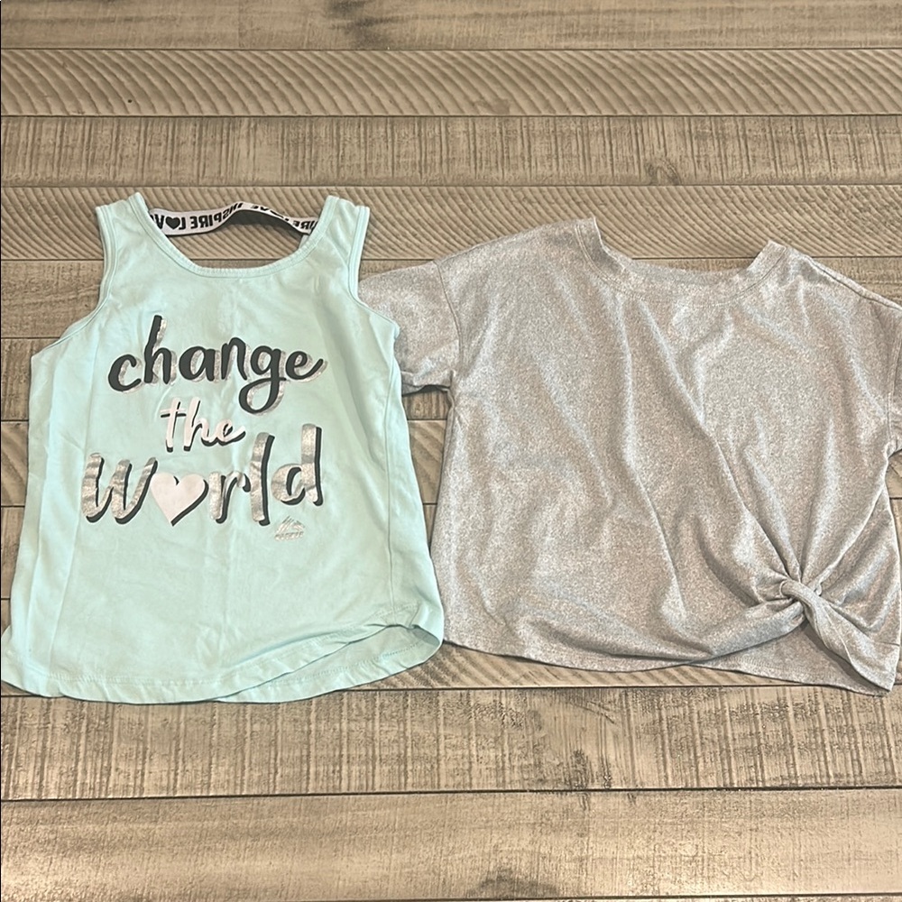 Kids' Aqua and Gray Tops Set